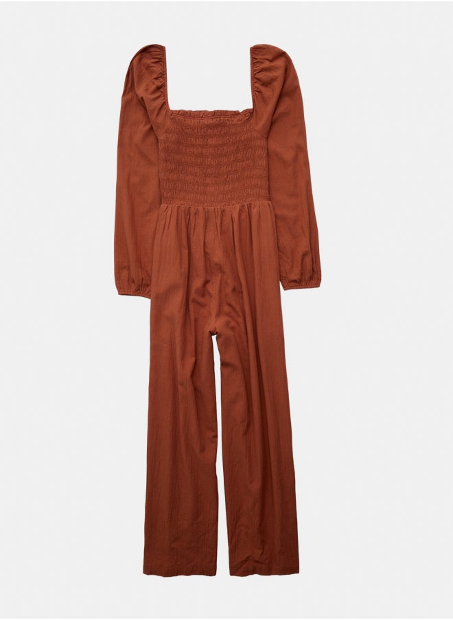 AE Puff Sleeve Smocked Jumpsuit