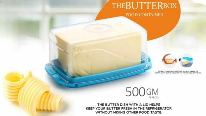 Gra8 Butter Dish with Lid Container - Cheese Server Sealing Storage, Keeper Tray, Butter Keeper, Butter Box, Kitchen Accessories Items Dining- Plastic Container (1Pcs) (Multicolor) - Image 2
