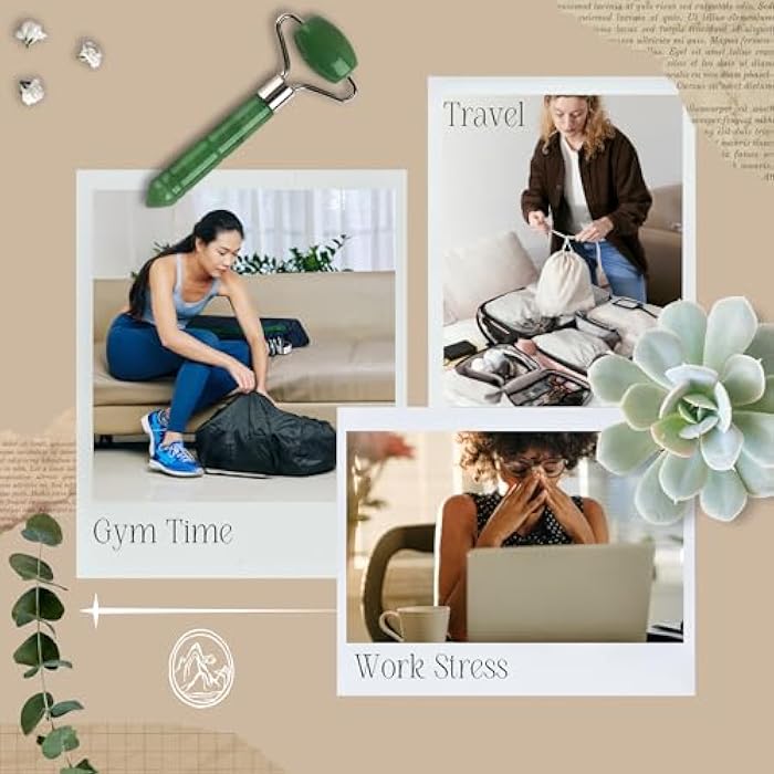 Mount Lai Mini Jade Face Roller - Authentic Jade Roller for Tension Relief, Puffiness & Radiant Skin, Relaxing Face Massager for All Skin Types - Image 3