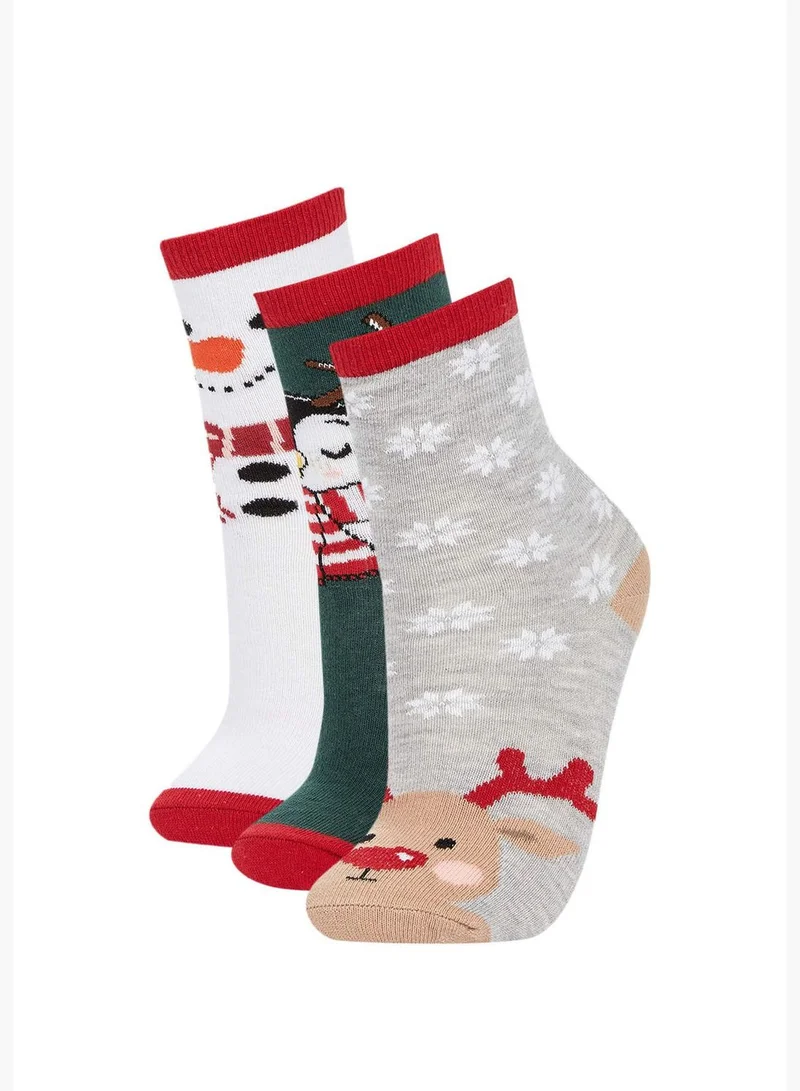 DeFacto New Year 3 Pack Penguin & Deer Print High CutSocks