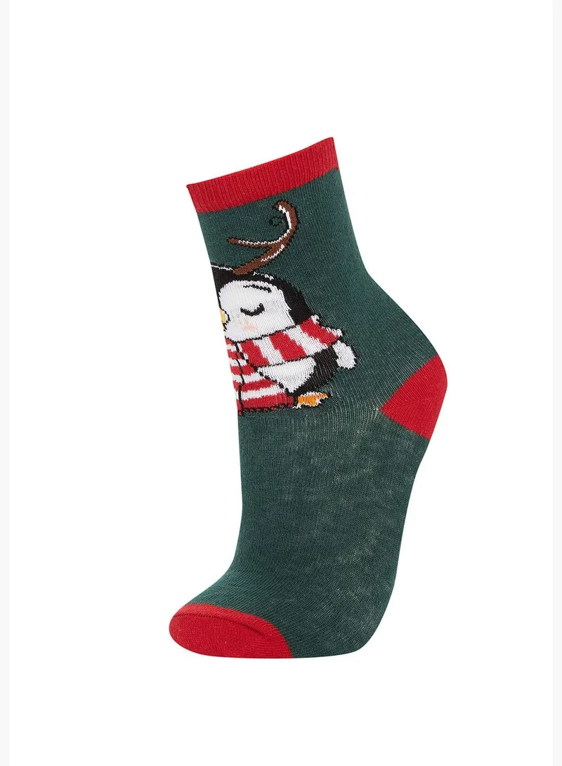 DeFacto New Year 3 Pack Penguin & Deer Print High CutSocks