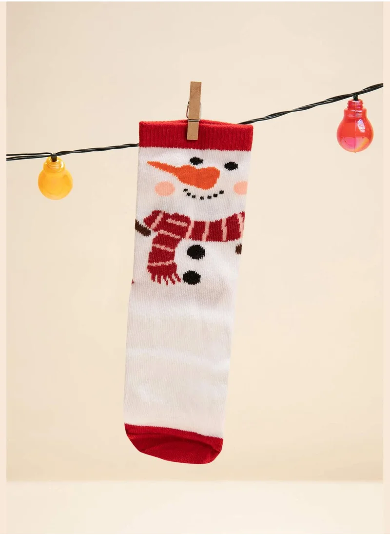 DeFacto New Year 3 Pack Penguin & Deer Print High CutSocks