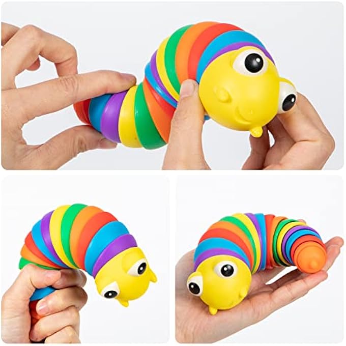 tomyoung Slug Fidget Toy Sensory Fidget Toys,Relief Anti-Anxiety and ADHD ADD OCD Caterpiller Fidget Worm Articulated Stim Toy,No-Mess Fidget Pack for Autistic, Kids & Adults - Image 4