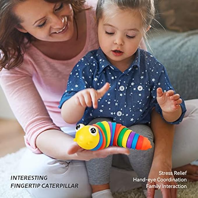 tomyoung Slug Fidget Toy Sensory Fidget Toys,Relief Anti-Anxiety and ADHD ADD OCD Caterpiller Fidget Worm Articulated Stim Toy,No-Mess Fidget Pack for Autistic, Kids & Adults - Image 2