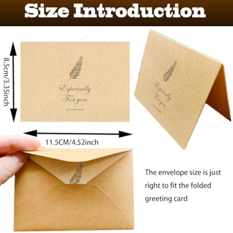 18 pcs Thank You Cards Customized DIY greeting card with Envelopes Blank Note Cards with Kraft Envelopes and Stickers Greeting Cards Mailing for Birthday Wedding Bridal Shower 4.7 * 3.5 inch - Image 2