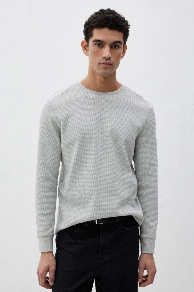 H&M Waffled jersey top