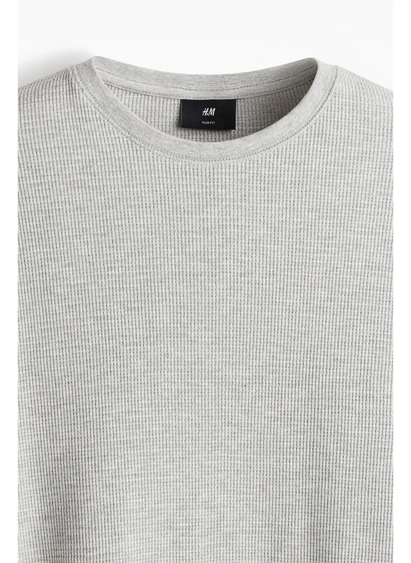 H&M Waffled jersey top