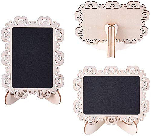 KREEPO Chalkboard Stand Wooden Place Card Name Blackboard Table Number Price (MDF_Chalkboard_15 Pc) C-3 - Image 2