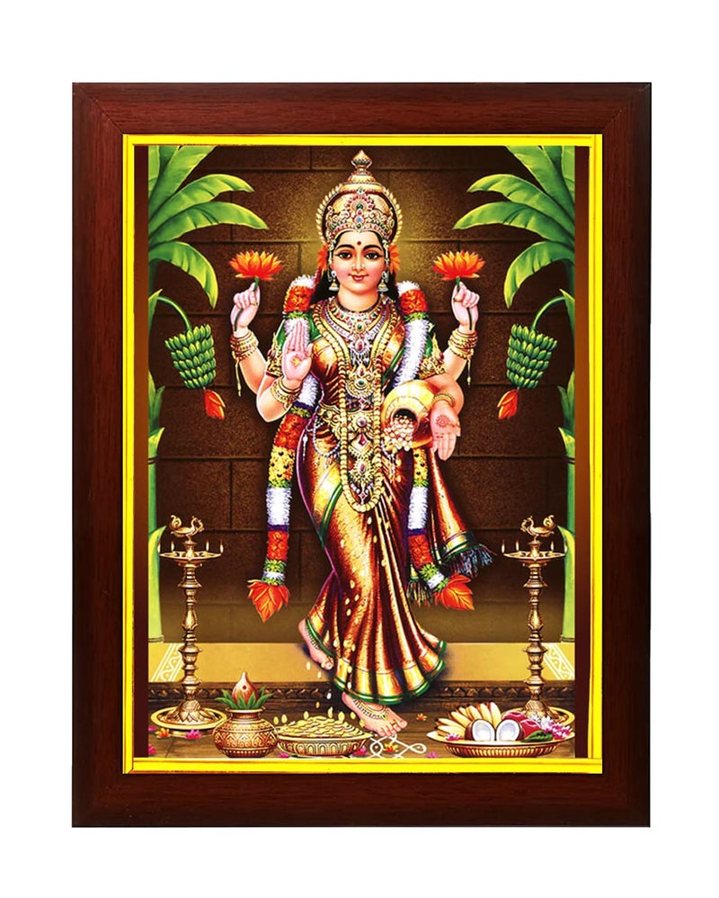 zig zag Gruha Lakshmi Photo Frame For wall  room Size Medium  95 x 135 inches Acrylic Glass Brown