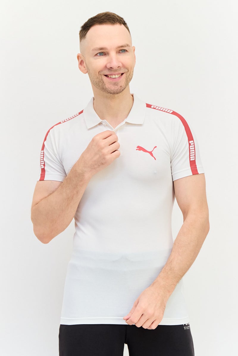 PUMA Men Sportswear Fit Short Sleeve Outdoor Polo, White - Image 1
