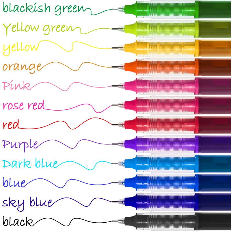 Beieverluck 120 Pieces Rolling Ball Pens 0.5 mm Japanese Pens Fine Point Pens Quick Dry Liquid Ink Pen Smooth Writing Pens for Office Student Back to School Supplies, Multicolor - Image 2