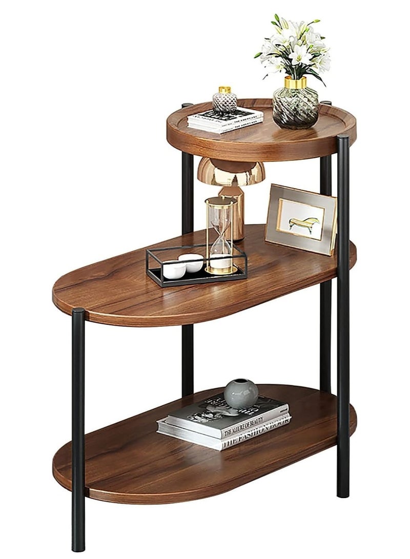 DubaiGallery Magic Home 3-layers Side table for living room sofa side Nordic simplicity coffee table flower stand iron and wooden home Multifunction decorative shelf Storage rack - Image 2