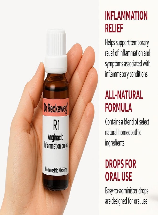 Homeoved - Dr. Reckewega R1 Inflammation Drops - Homeopathic Remedy for Inflammatory Conditions, Immune Support & Infection Relief - 22ml Each (Pack of 2 Bottles) - Image 3