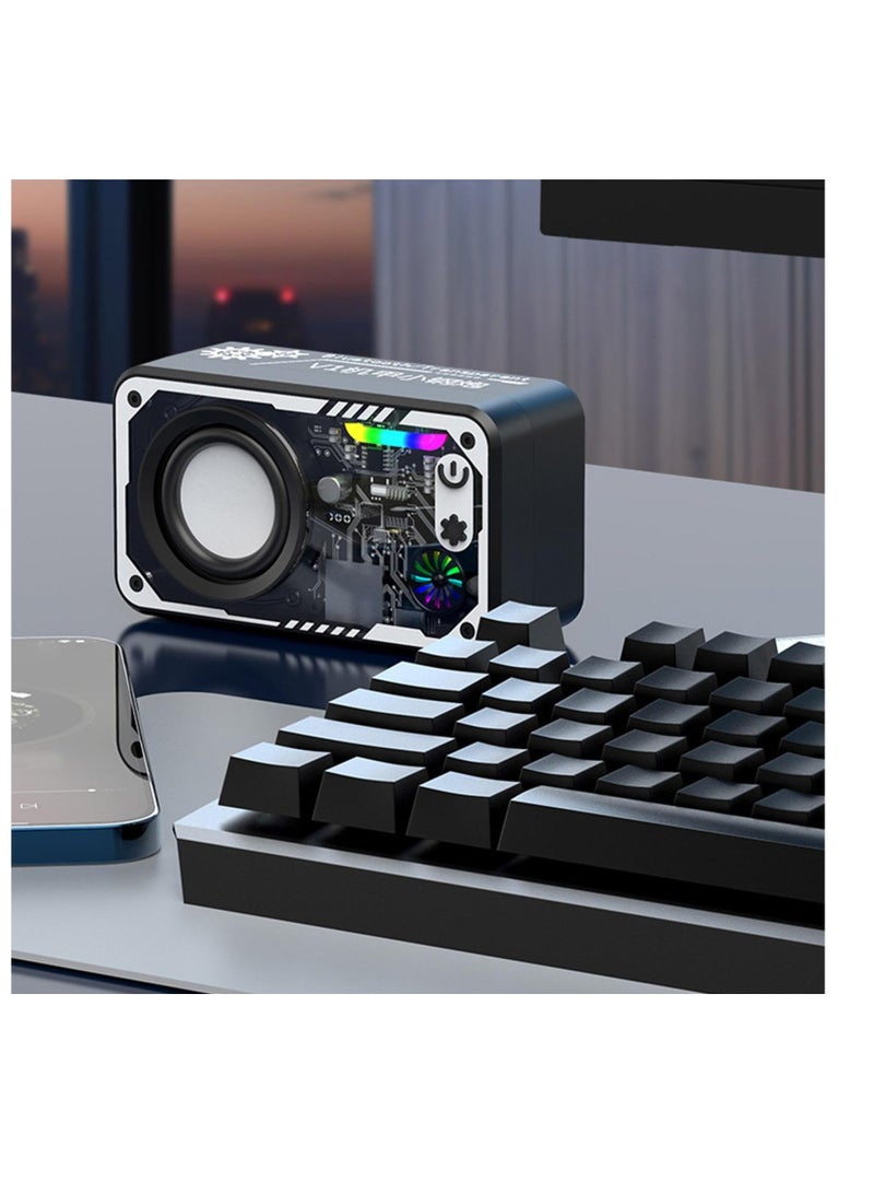 Beauenty Portable Bluetooth Speaker, Bluetooth Speaker Loud, Wireless Bluetooth 5.3 Speaker with Color RGB Light, Device Serial Connection Double Speaker, Transparent Bluetooth Sound for Indoor, Outdoor - Image 5