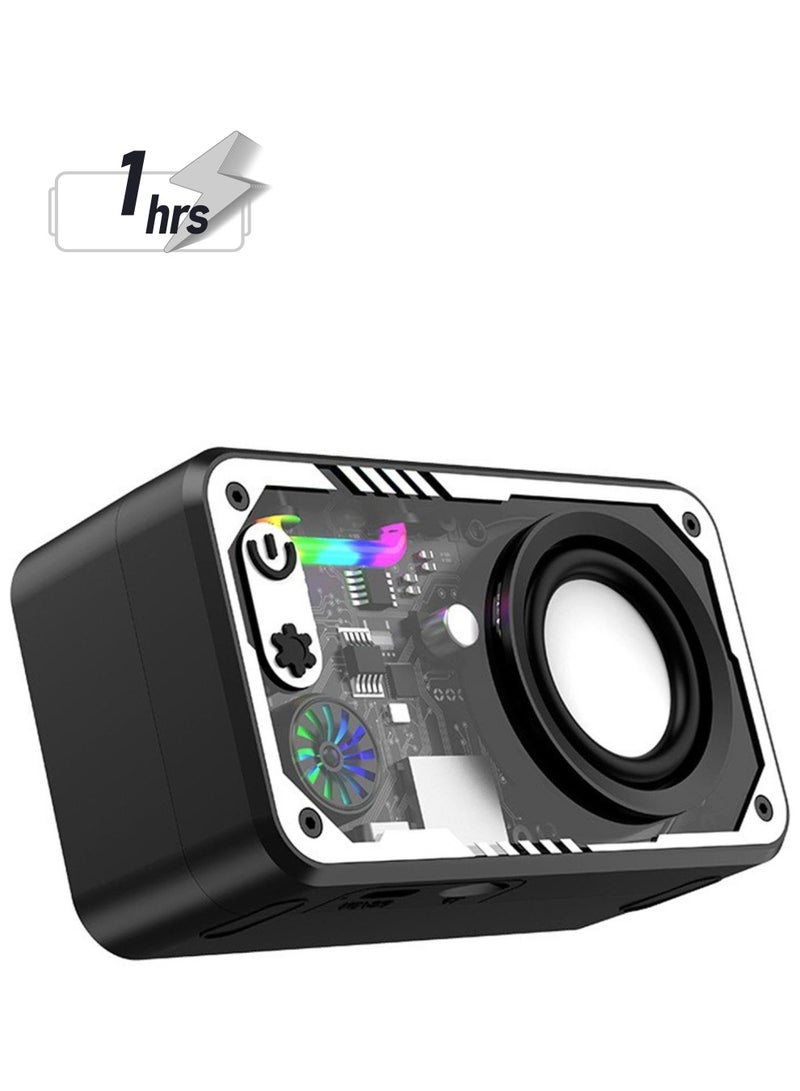 Beauenty Portable Bluetooth Speaker, Bluetooth Speaker Loud, Wireless Bluetooth 5.3 Speaker with Color RGB Light, Device Serial Connection Double Speaker, Transparent Bluetooth Sound for Indoor, Outdoor - Image 1