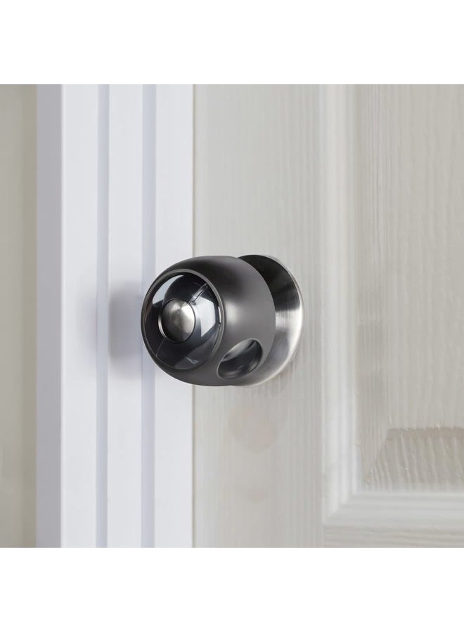 CLYMENE Improved Door Knob Covers Child Proof Door Handle Covers Child Safety, Baby Proof Door Knob Locks for Kids, 4 Pack (Clear-Black) - Image 1