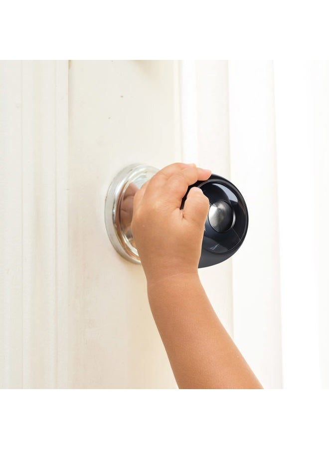 CLYMENE Improved Door Knob Covers Child Proof Door Handle Covers Child Safety, Baby Proof Door Knob Locks for Kids, 4 Pack (Clear-Black) - Image 2