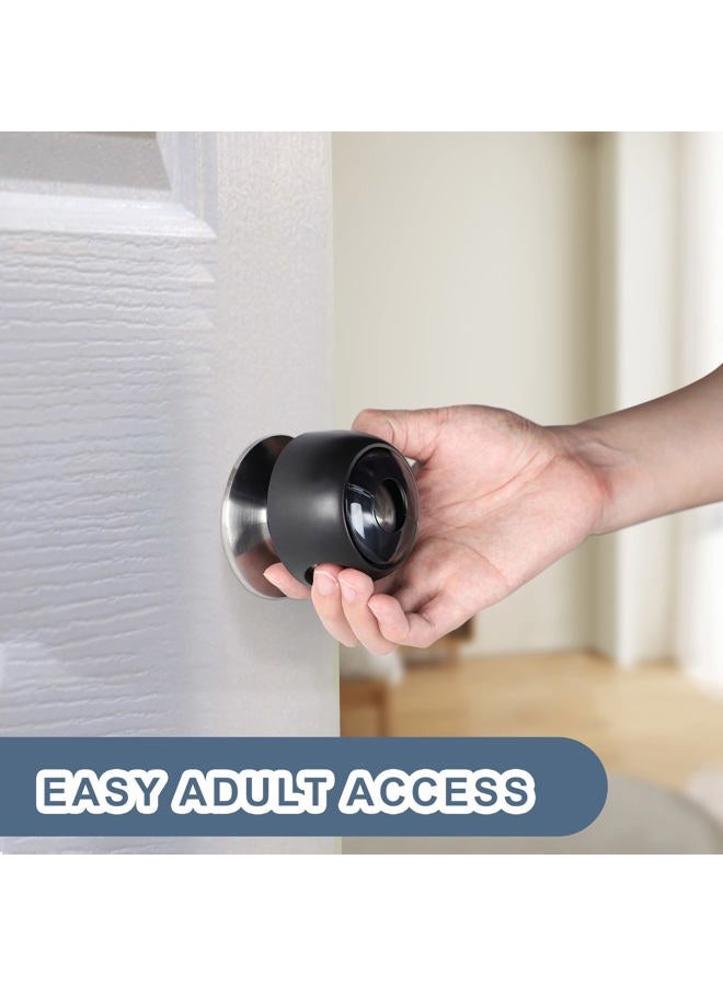 CLYMENE Improved Door Knob Covers Child Proof Door Handle Covers Child Safety, Baby Proof Door Knob Locks for Kids, 4 Pack (Clear-Black) - Image 5