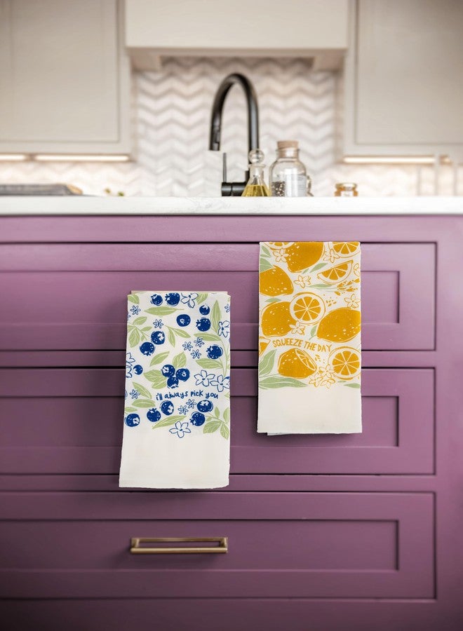 Karma, Fruit Basket Tea Towel - 100% Cotton Hand Towels for The Kitchen - Sweet Saying Home Decor - Pomegranate - Image 2
