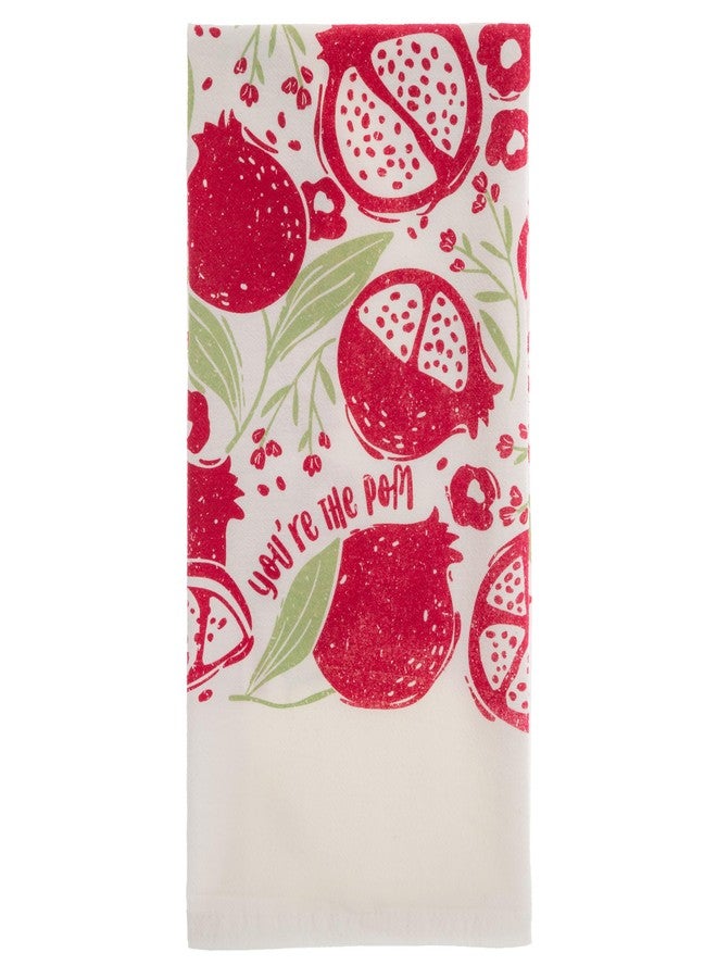 Karma, Fruit Basket Tea Towel - 100% Cotton Hand Towels for The Kitchen - Sweet Saying Home Decor - Pomegranate - Image 1