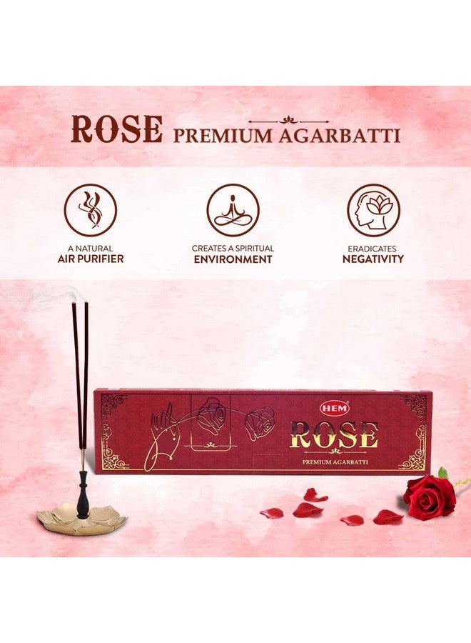 HEM عود هيم روز بريميوم ماسالا | ارتق بمساحتك مع العطر الساحر للورود | مثالي للتأمل والاسترخاء | وقت الاحتراق: 35-40 دقيقة | 10 أعواد بخور لكل منها، 2 علبة - Image 2