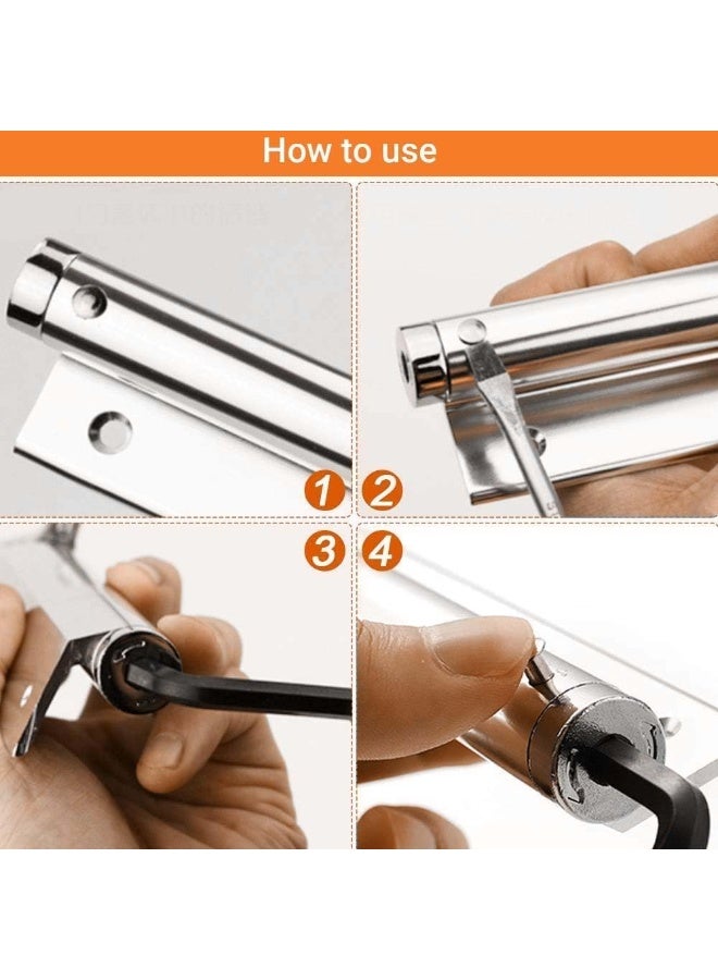 غالق باب أوتوماتيك قابل للتعديل، إغلاق ذاتي بسوستة أمان، تركيب سطحي للاستخدام المنزلي والتجاري - Image 4