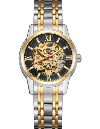 كينيث سكوت ساعة ميكانيكية رجالية من الفولاذ المقاوم للصدأ - - مم