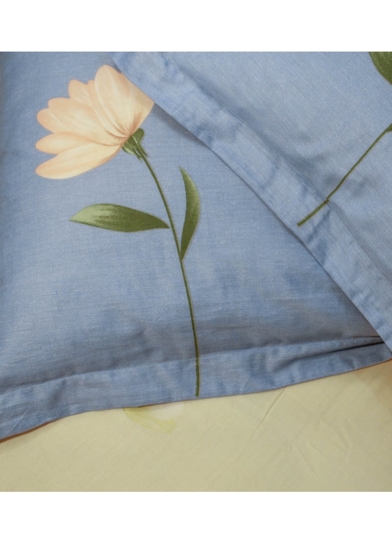 New Twill Cotton Rain Dew Flower Fragrance Blue 200 * 230cm Bed Set of Four Pieces  - Image 3