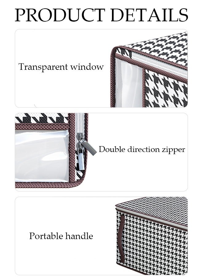 DUNISO 3pcs Storage Bags Sweater Storage Bags Bed Sheet Organizer Foldable Clothes Storage Bag Organizer with Reinforced Handle Thick Fabric for Comforters, Blankets, Bedding, Foldable with Sturdy Zipper  - Image 3