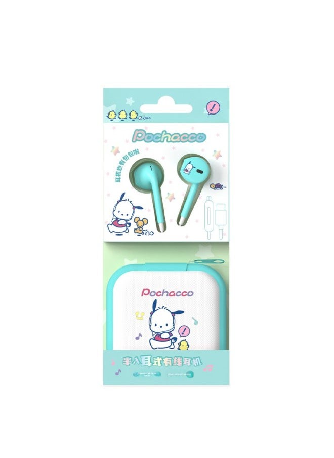 Sanrio Wired Headset Typec Interface For HuaweiFor XiaomiOppo Half In-ear Wired Headset Portable-Color:[Pacha Dog] Typec Interface  - Image 1