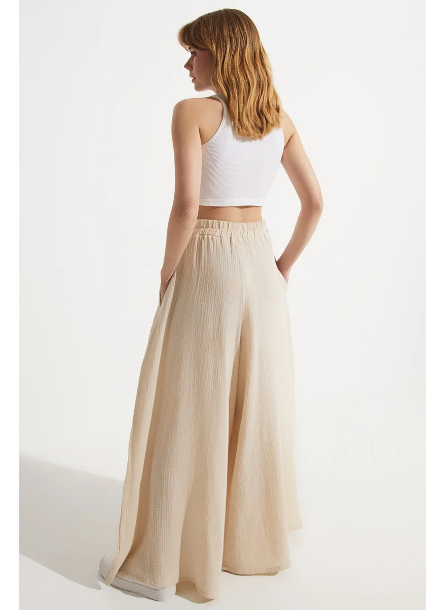 JUNE Elastic Waist Wide Trousers