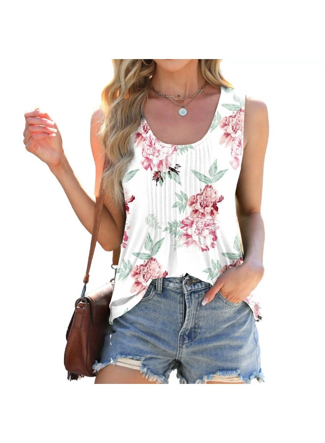 general OFEEFAN Women's Side Slit Tank Tops Flowy Sleeveless Shirts Loose Fit Scoop Neck Tops Basic Casual - Image 1