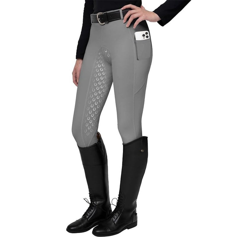 Generic Men Women Equestrian Riding Silicone Pants Quick Dry F105 light gray