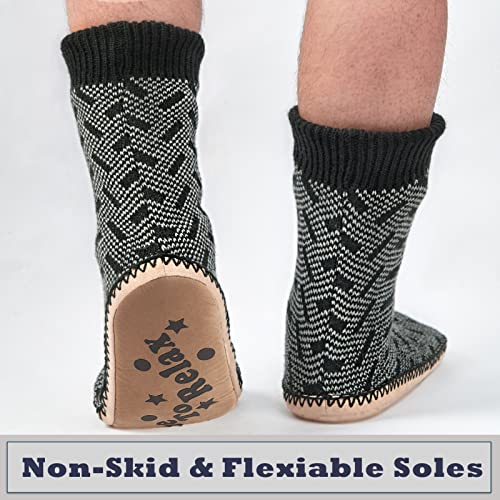 Cozylook Mens Slippers Indoor Soft Sole Warm Fleece Lined Slipper Socks for Men Size 14-15 - Image 2