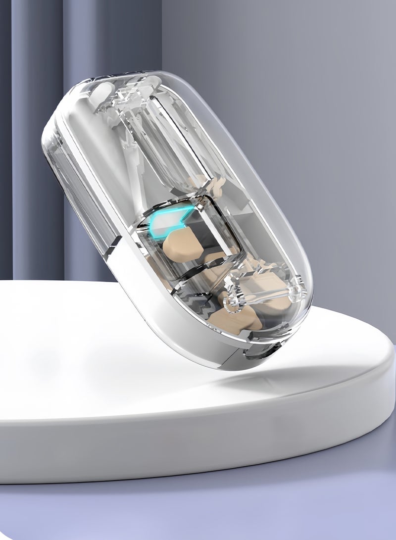 Eilimi Pill splitter, portable pill box, pill splitter for small and large pills, pill cutter with storage compartment, portable pill cutter with grinding function, suitable for travel and daily use(Transparent) - Image 4