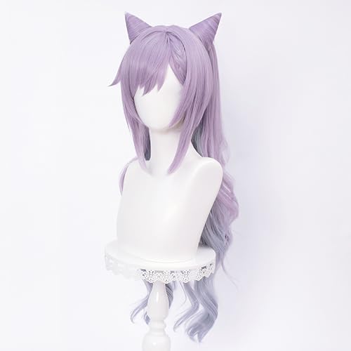 Amback Purple Cosplay Wig with Two Ponytails, Long Purple Gradient Cosplay Wigs + Wig Cap for Halloween Costume Party - Image 5