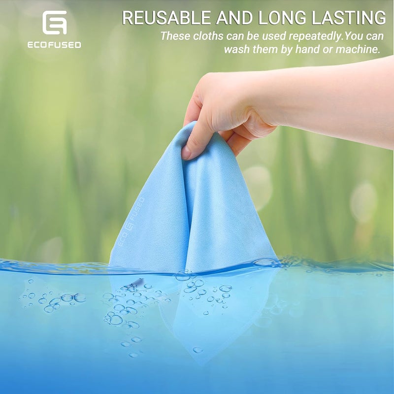 ECO-FUSED Microfiber Cleaning Cloths - Double-sided Cleaning Cloths - Microfiber and Suede Cloth for Smartphones, LCD TV, Laptop Screens, Camera Lenses and Other Surfaces (10 Pack - 6.6 X 6.2" (Blue)) - Image 4