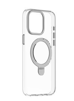 Momax Flip Magnetic Case for iPhone 15 Pro | MagSafe Compatible w/ Ring Grip and Stand, Drop & Scratch Protection w/ Raised Edges, Shock Resistant, Anti-Slip - Transparent Clear  - Image 2