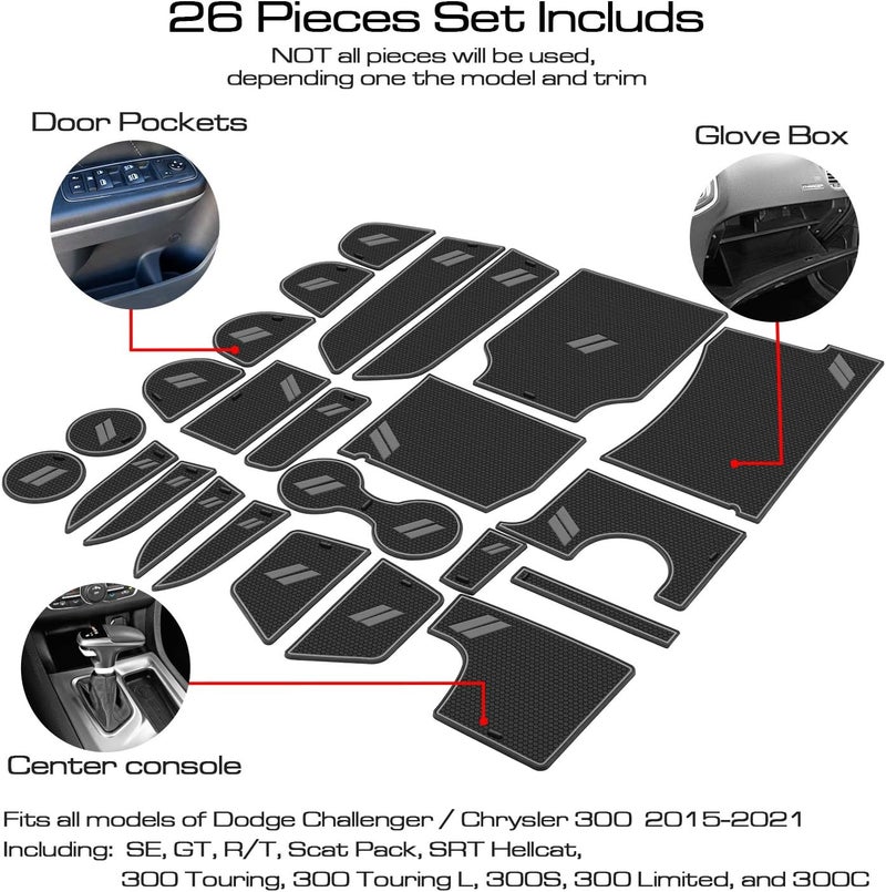 REMOCH Cup Holder Insert Set for Dodge Charger 2015-2023 - Image 3