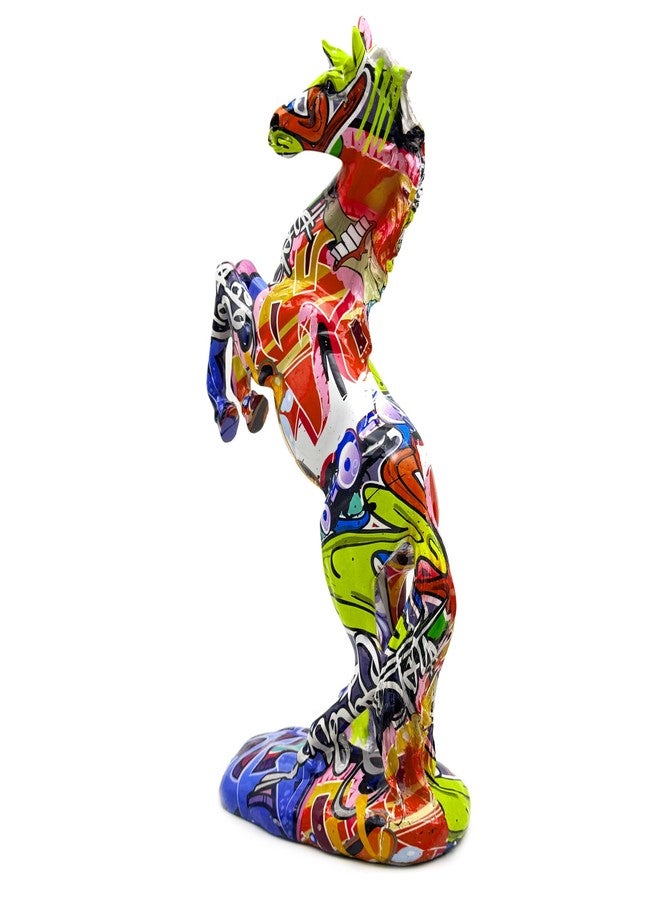 FUNSXBUG Colorful Art Horse Statue Figurines Ornament Sculpture Collectibles Home Office Living Room Desktop Display Tabletop Decoration Resin - Image 3