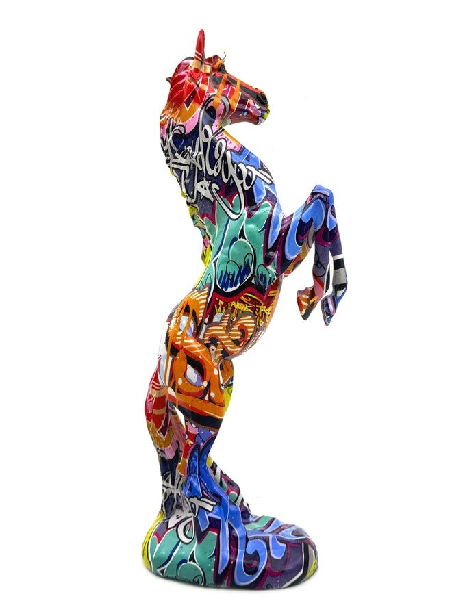 FUNSXBUG Colorful Art Horse Statue Figurines Ornament Sculpture Collectibles Home Office Living Room Desktop Display Tabletop Decoration Resin - Image 4