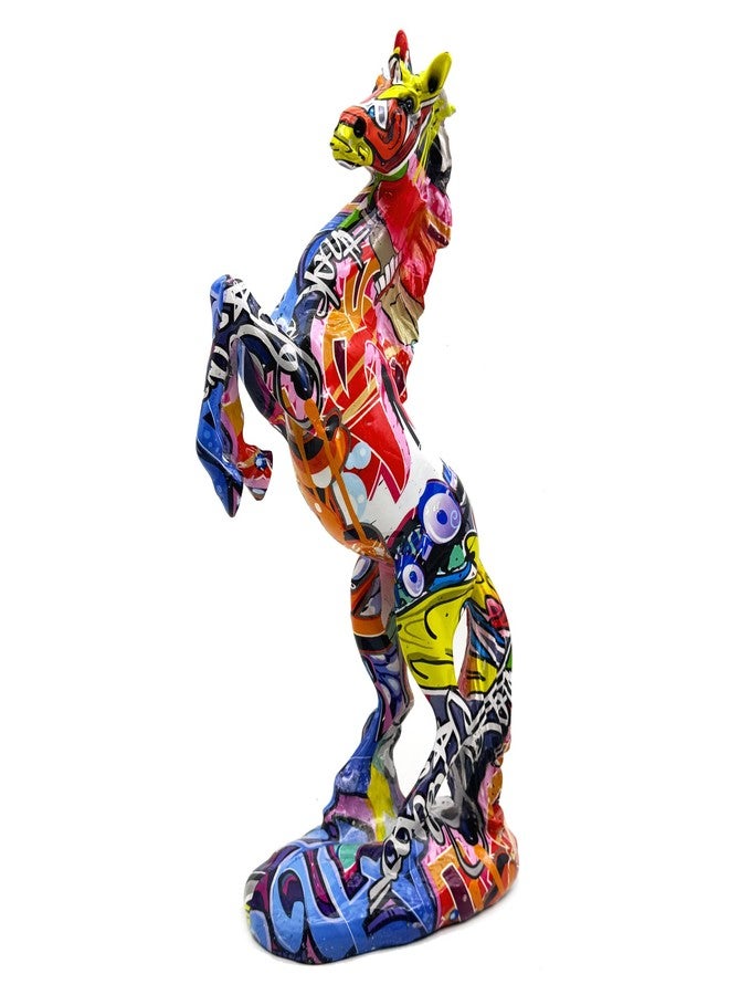 FUNSXBUG Colorful Art Horse Statue Figurines Ornament Sculpture Collectibles Home Office Living Room Desktop Display Tabletop Decoration Resin - Image 2