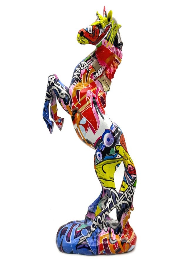 FUNSXBUG Colorful Art Horse Statue Figurines Ornament Sculpture Collectibles Home Office Living Room Desktop Display Tabletop Decoration Resin - Image 1