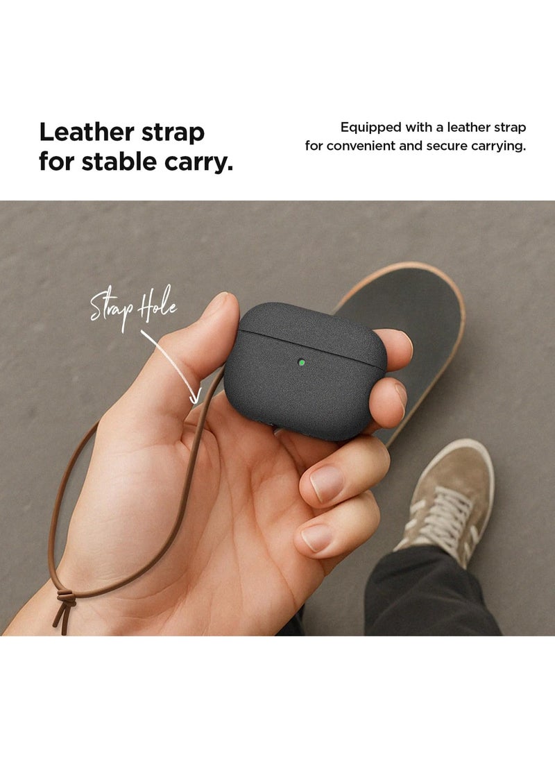VRS Design Modern for AirPods Pro 3 Case (3rd Generation) Shockproof Protective cover with Leather Strap (2025) - Sand Stone Gray - Image 5