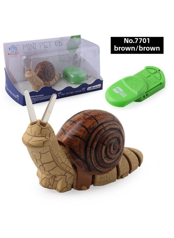 45 Electric Infrared Remote Control Toys Strange Simulation Insects Animal Trick Trick Trick Reptiles-Color:7701a Infrared Remote Control Snail (dark Shell) 100g-Specification:Support Labeling  - Image 1