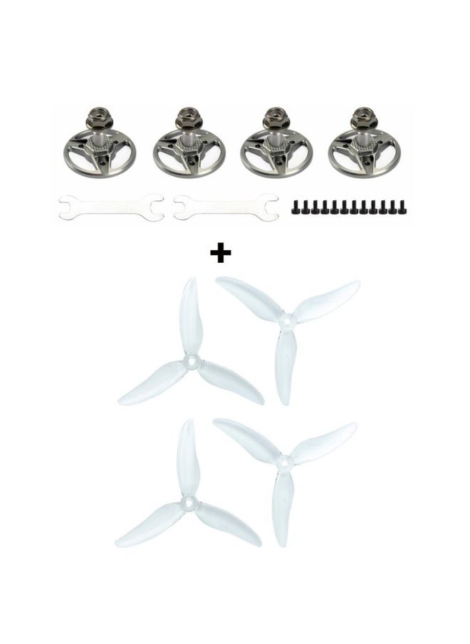 Generic - For DJI Fpv Traversing Machine Motor Propeller Seat Mounting Seat Propeller Modified Racing Aerial Photography Drone Upgrade Accessories-Color:51499 1 Set Of Transparent Paddles + 1 Set Of Paddle Seats-Specification:For DJI FPV COMBO - Image 1
