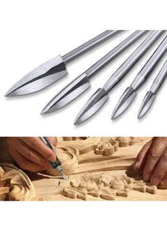 KASTWAVE Wood Carving Drill and Wood Carving Tools Universal Accessories, White Steel Bit Rotary Grinding Tool for Wood Crafts, DIY, Carving, Wood Carving, Drilling 5 Pcs  - Image 1