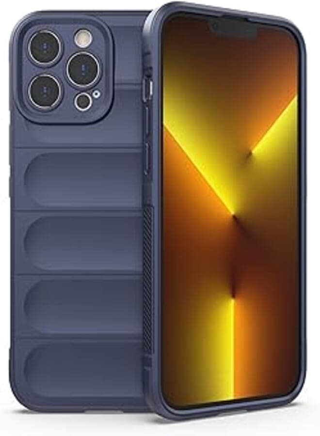 GOLDEN MASK Compatible with Apple iPhone 13 Pro Max Magic Case ShockProof (Dark Blue) 