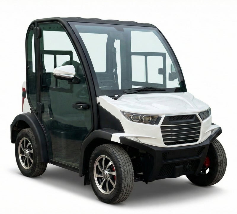 Crown 2 Air-Conditioned 2-Seater Electric Golf Cart with 170Ah AGM  Battery & Standard Tires | LSEV (White) - Image 3
