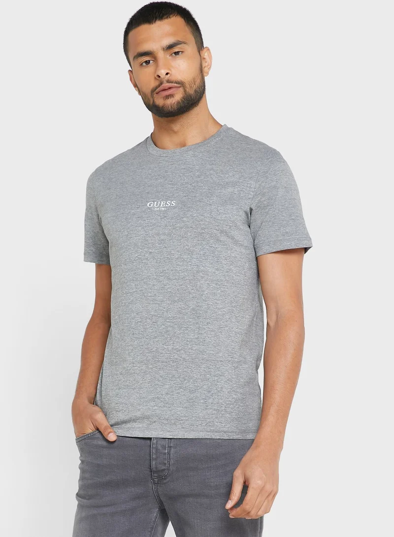 GUESS Logo Printed Crew Neck T-Shirt